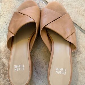 Eileen Fisher Women's Brown Leather Mules